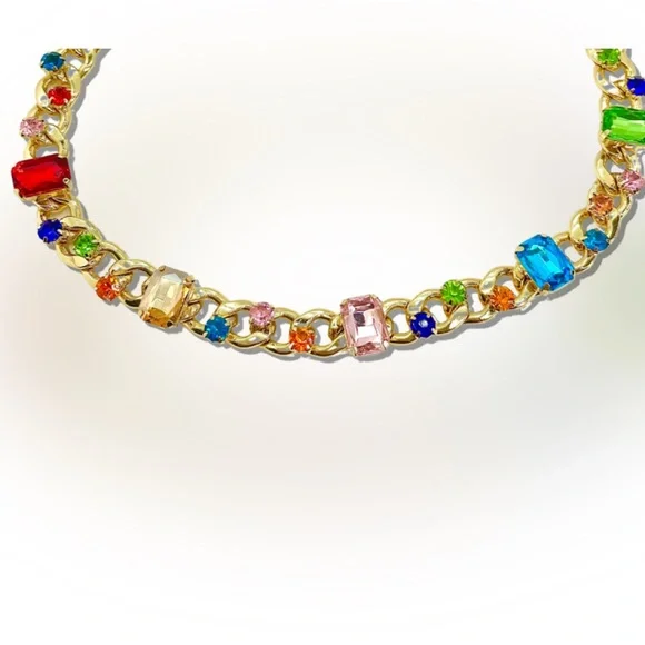 Rhinestone Cuban Link Necklace - Picture 5 of 8